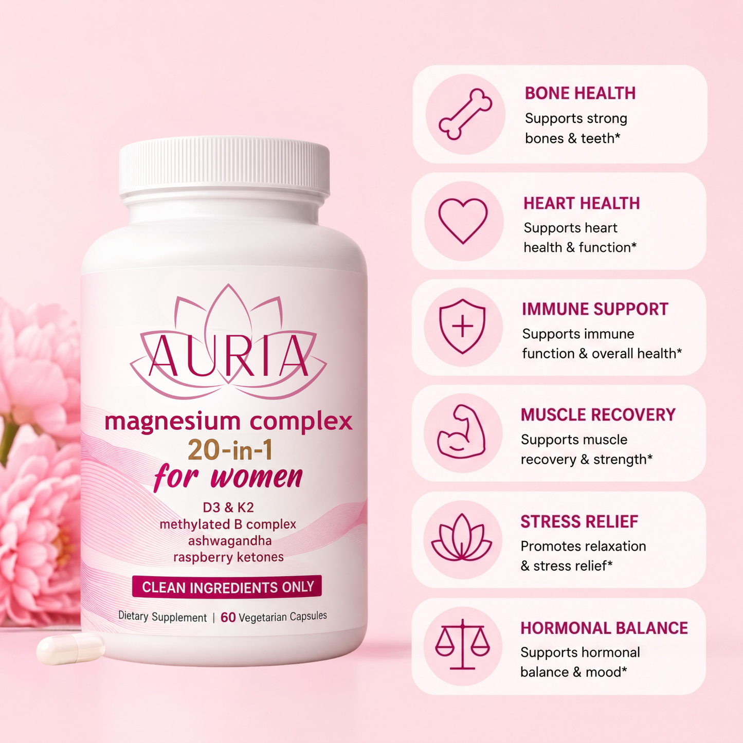 Auria Magnesium Complex — 20-in-1 for Women